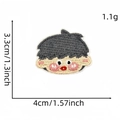 Cartoon boy head embroidered iron-on patch with size markers 3.3x4cm and pink cheeks detail - Cartoon Figure Patch 14#
