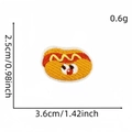 Cute cartoon hot dog embroidered patch with funny facial expression for clothing - Hotdog Style (Delicious Food Patch 3#)