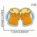 Cartoon beer mug embroidery patch with iron-on backing for decorative badges - Beer Patch #13