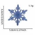 Blue and white snowflake embroidery patch with gradient threads and detailed dimensions - Gradient Snowflake