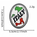 Italian flag embroidered patch with Italy lettering, size 7.3cm x 5.5cm for clothing - Italy Style (标志布贴6#)