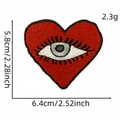 Red heart-shaped Y2K embroidery patch with eye design measuring 6.4cm wide - Cartoon Personality Patch 1#