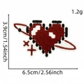 Y2K pixel art heart embroidered patch for clothing DIY, size 6.5cm by 3.9cm - Cartoon Personality Patch 6#