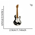 Y2K electric guitar embroidery patch with black and brown threads, size 7.4x2.9cm - Cartoon Personality Patch 8#