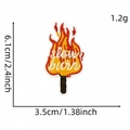 Embroidered 'slow burn' flame patch in red and yellow for DIY apparel decoration - Flame Style (6#)