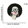 Y2K embroidery patch featuring a stylish afro woman with sunglasses and earrings - Cartoon Personality Patch 12#