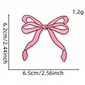 Pink bow embroidered patch DIY accessory with dimensions 6.5cm for bag decoration - Pink Bow Style (7#)