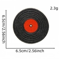 Y2K vinyl record embroidered patch with red and black stitching for DIY clothing décor - Cartoon Personality Patch 16#