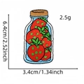 Embroidered strawberry jar patch measures 6.4cm high and 3.4cm wide for DIY clothing decoration - Strawberry Jam Jar (12#)