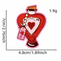 Pink heart-shaped potion bottle embroidered patch with love tag for luggage and DIY - Heart Potion Bottle (4#)