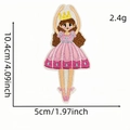 Toppa ricamata a forma di principessa ballerina con corona per decorare i vestiti - Ballerina In Abito Rosa (2#)