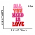 Toppa ricamata rosa All You Need Is Love con dimensioni per decorazione bagagli - Patch Citazione d'Amore (9#)