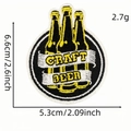 Parche bordado de botellas de cerveza artesanal para planchar, tamaño 6,6 cm x 5,3 cm en ropa - Parche De Cerveza N.° 1