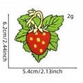 Cute strawberry embroidered patch with red fruit and green leaves for DIY clothing decor - Standard Strawberry (20#)