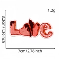Toppa ricamata LOVE rosa e rossa con bordo bianco per valigie e bottiglie d'acqua - Lettere LOVE (11#)