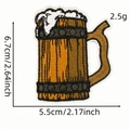Parche bordado de jarra de cerveza de dibujos animados con medidas 6,7 x 5,5 cm - Estilo Jarra de Cerveza Grande (AZ2507A6-3)