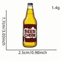 Beer Cheer bottle embroidered iron-on patch, 7.7cm height for clothing decoration - Yellow Beer Bottle Style (AZ2507A6-3)