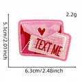 Patch ricamata a busta con cuore rosa e scritta Text Me per borse e abbigliamento - Busta TEXT ME (13#)
