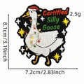 Detailed size view of Certified Silly Goose Christmas embroidery patch with 8.1cm height - Goose Style (6#)