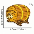 Cartoon beer mug embroidery patch in brown and yellow with white border finish - Beer Barrel Style (AZ2507A6-3)