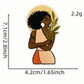 Embroidered black woman with plants patch for clothing, size 7.1cm x 4.2cm - Woman With Green Plants Art (6036869923013)