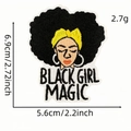 Embroidered black girl magic patch with yellow headwrap and vibrant gold hoop earrings - Girl In Yellow Headband (6036869923014)