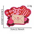 Toppa ricamata a cuore rosa con fiori per valigie e tazze d'acqua creative - Cuore Floreale Busta (21#)