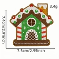 Gingerbread house Christmas embroidery patch 7.4x7.5cm for DIY apparel decoration - Christmas Gingerbread House Style D (Christmas Patch 4#)