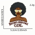 Embroidered Brown Skinned Girl patch with afro and white sunglasses for DIY clothing - Afro Girl With White Sunglasses (6036869923016)