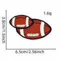 Cartoon rugby ball embroidered patches with dimensions 6.5cm by 3.8cm for iron-on use - Double Rugby Ball Style (6#)