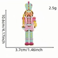 Pink and blue nutcracker soldier embroidered patch with detailed size measurements - Pink Blue Uniform Nutcracker (10#)