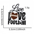 Embroidered Live Love Football patch with rugby heart design for DIY apparel - Live Love Football Style (7#)