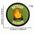 Toppa ricamata tonda Outdoor Warriors falò 4,4x4,3cm per accessori d'abbigliamento - Stile Guerrieri all'Aperto Fuoco da Campo (AZ2507E5-2-2#)