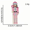 Pink nutcracker embroidered patch with sequins, size 10.3x3.5cm for DIY clothing decor - Nutcracker with Crown (11#)