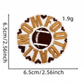 Embroidered Football Mom patch, 6.5cm round sports badge with football and heart detail - Football Mom Round Style (8#)