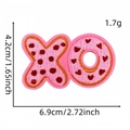 Toppa ricamata lettera XO rosa con cuori e punti rossi, dimensioni 4,2 cm per 6,9 cm - Patch Lettere XO (25#)