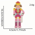 Nutcracker soldier embroidered patch in pink and purple colors for clothing decor - Nutcracker with Purple Robe (12#)