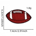 Cartoon rugby ball iron-on embroidery patch with brown and white detail, 7.4x4.3cm size - Brown Classic Ball Style (9#)