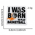 Toppa ricamata basket con slogan, dimensioni 6,4x6,8cm per abbigliamento fai-da-te - Slogan e Silhouette