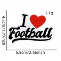 Embroidered I Love Football patch for clothing with heart detail and iron-on backing - Heart Football Style (10#)