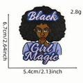 Embroidered Black Girl Magic patch with Afro hair, measuring 6.7cm by 5.4cm in size - Lavender Theme Black Woman (6036869923022)