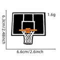 Toppa ricamata canestro basket termoadesiva, 6,6cm x 6,3cm per abbigliamento - Stile Canestro
