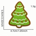 Christmas tree embroidered patch with green stitching and size labels 5.9cm x 4.7cm - Christmas Tree Style (Christmas Patch 10#)