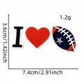 Embroidered I Love Football patch with heart and star details for clothes decoration - Star Rugby Ball Style (11#)