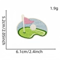 Pink cartoon golf course embroidered patch 5.2x6.1cm for sports clothing accessory - Flag and Green Scene Style (9#)