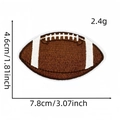 Brown American football embroidered patch with white stitching detail and measurements - Large Brown Ball Style (12#)