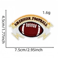 American Football iron-on embroidered patch with red and yellow text, 7.5cm wide size - American Football Text Style (13#)