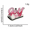 Pink cartoon Golf embroidery patch with ball and club motifs for sport apparel DIY - Pink Gradient Golf Word Style (11#)