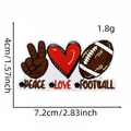 Embroidered Peace Love Football patch with heart and american rugby ball design - Peace Love Football Style (14#)