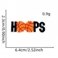 Embroidered Hoops basketball patch for clothing, orange and black sports iron-on badge - HOOPS Letter Style